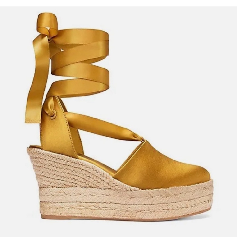 Tory Burch Satin Gold Espadrille